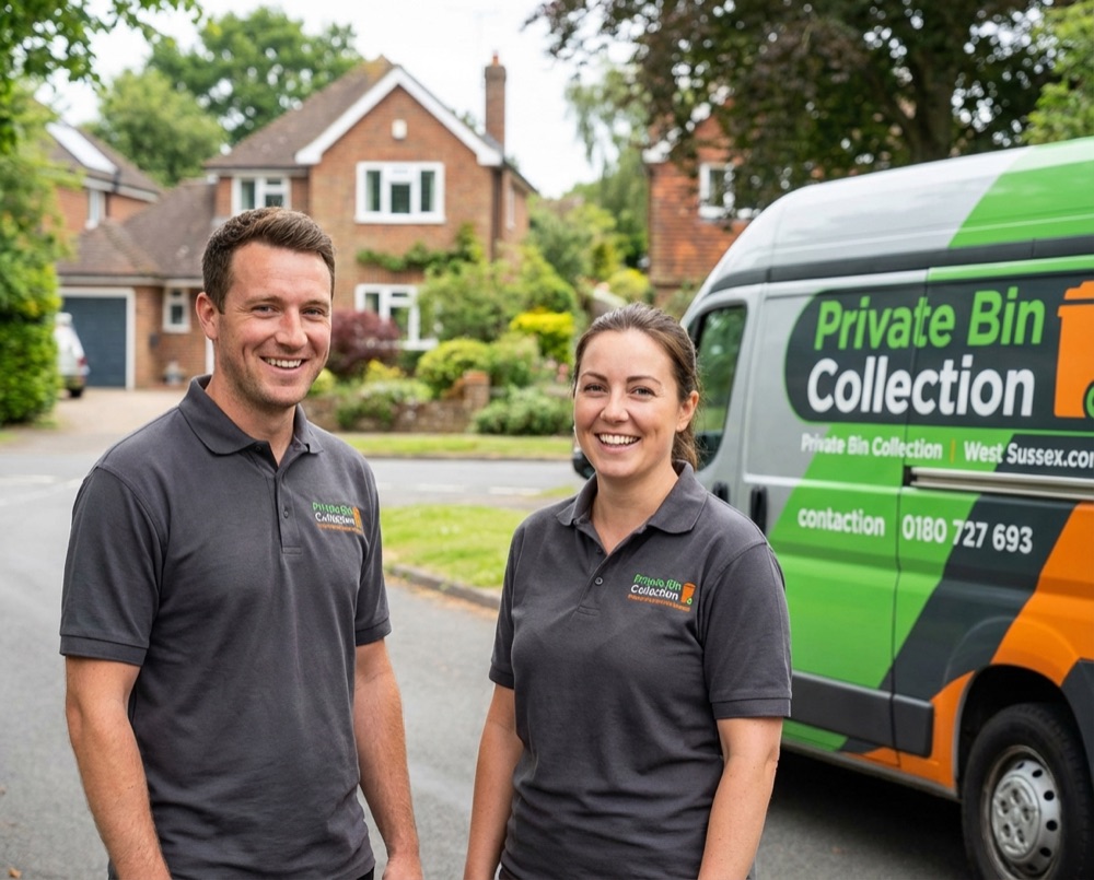 Friendly bin collection team member serving Chichester homes